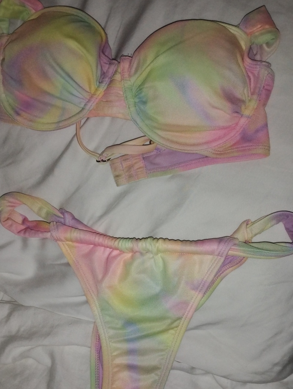 Pastel Rainbow Tie-Dye Bikini Set - Women